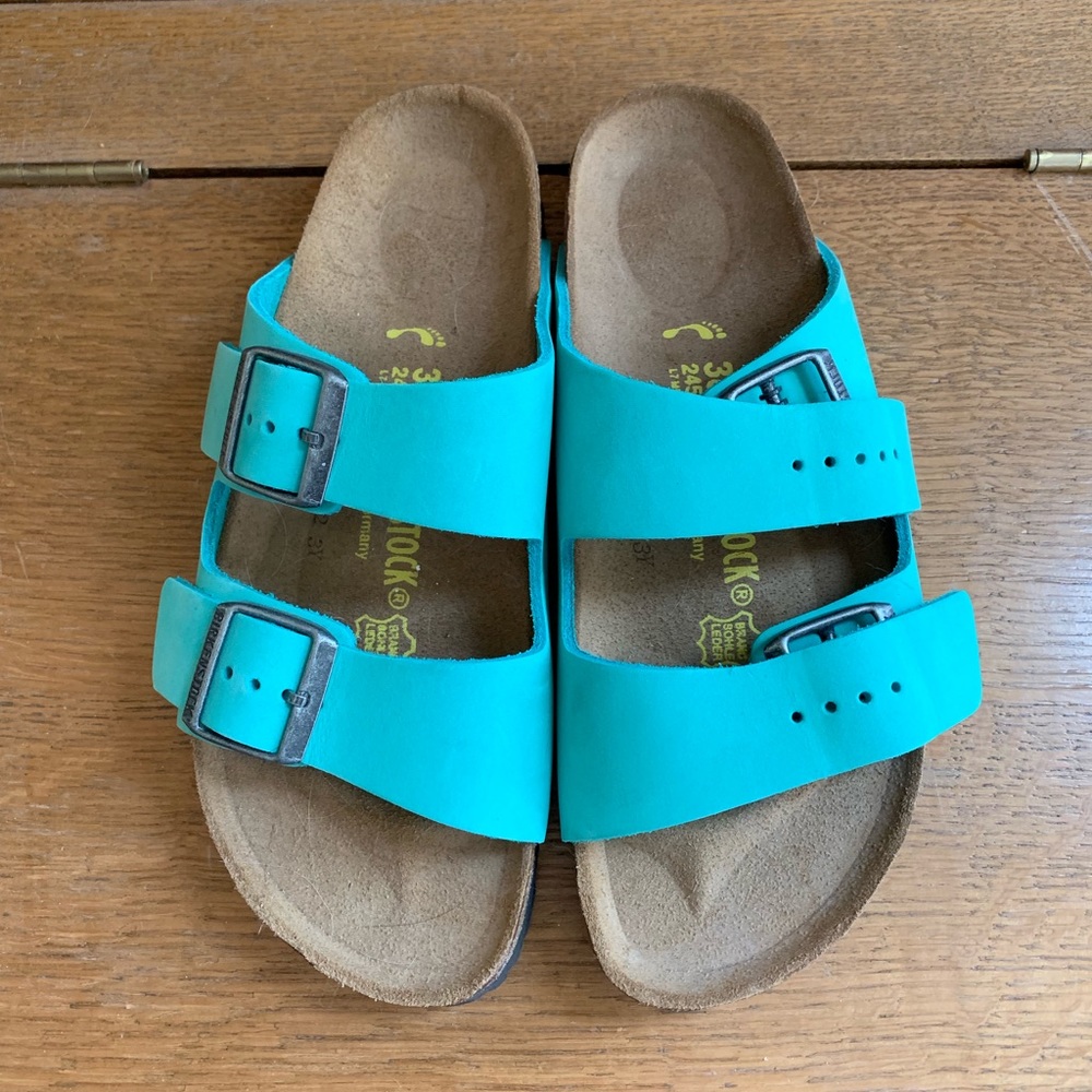 NWOB Birkenstock Arizona Mint Green Sandals 38N